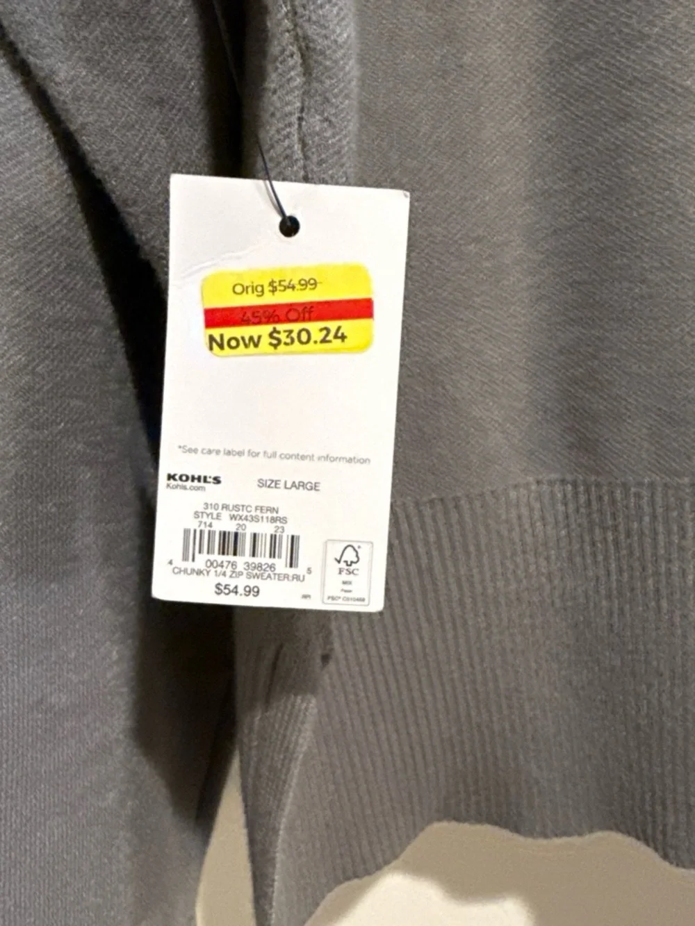 Quarter Zip Sweater